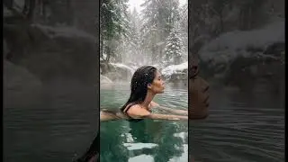 Hot springs❄️#shorts #beautifulgirl #aiart #ai #klingai #aiartwork #hotspring