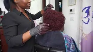 Beautiful Hair Color Transformation | Burgundy Hair Color on Natural Hair