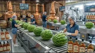 Inside the Watermelon Whisky Factory: From Fresh Fruit to Luxury Spirits (Full Process)
