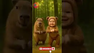 Quem Dan&ccedil;a Mais? Beb&ecirc; IA vs. Capivara! 😂🕺 #cutebaby #funny #aianimation #ia #baby#capivara