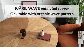 FJ&Auml;RIL WAVE patinated copper - Oak table with organic wave pattern