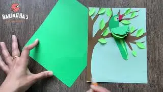 How to make a parrot with paper | DIY paper Parrot Craft | Bird With Circles | 3D Parrot Craft