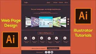 Illustrator Tutorial: How to DESIGN WEBPAGE | modern WebPage UI Design with Free Template