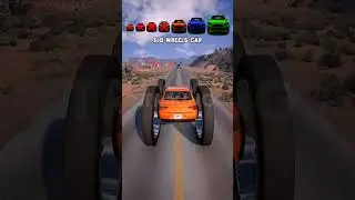 ⚡ Mini Car Turns Monster vs Giant Truck! Epic Crash Showdown &ndash; TR KING #Shorts #carcrash