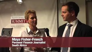 Visa's Sillin interviews South African journalist Maya Fisher-French at Financial Literacy Summit