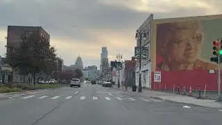 Pre Xmas tree  🌲 lighting  driving gratiot Ave  to downtown Detroit 11/21/25