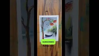 Oil Pastels Landscape Nature Drawing #shorts #youtubeshorts #shortvideo #art #naturelovers