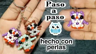 Como hacer un búho con perlitas, cuentas o mostacillas.