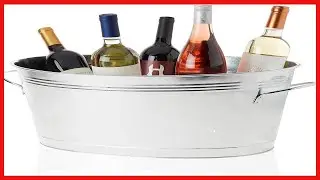 True Classic Ice Bucket, Galvanized Metal Drink Tub, Chill Wine & Beer, 6.3 Gallons, 22.75