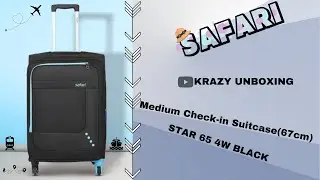 SAFARI Medium Check-in Suitcase (67 cm) - STAR 65 4W BLACK - Black Unboxing