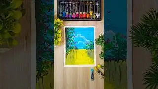 Nature scenery oil pastel drawing 🌿🌹 #shortsfeed #oilpastel #viralshorts