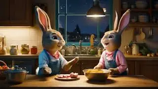A Happy Rabbit family 🐇      #ai #rabbit #animals #explore #carrot #animation #youtubeshorts 