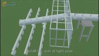 lighting pole installation #footballfield #sportslighting #fifastandards #lightpole