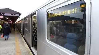 IRT Flushing Line: R188 & R62A 7 LcL & Exp Trains at 90th St-Elmhurst Ave-Roosevelt Ave
