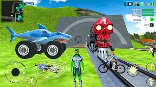 Rope Frog Ninja Hero Vegas Crime Simulator | Shark Monster Truck #7 - Android Gameplay