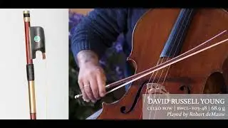 David Russell Young gold & ebony cello bow / Robert deMaine, cellist / at the Metzler Violin Shop