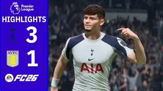 Spurs overcome NINE-man Villa with late goals!🔴| Tottenham 3-1 Aston Villa | FC 26 EPL Highlights