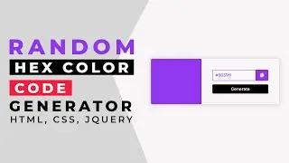 Random Hex Color Code Generator | HTML, CSS & jQuery | DesignTorch