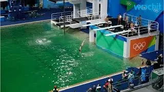 2016 Olympics Rio Diving Pool Turns Green