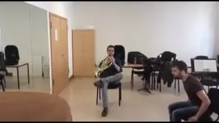 Duet for French Horn and chair