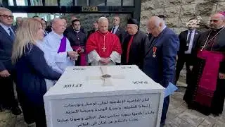 البابا لاوُن الرّابع عشر يبارك حجر الأساس للحاضرة الإعلاميّة لتيلي لوميار ونورسات