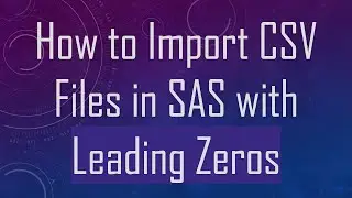 How to Import CSV Files in SAS with Leading Zeros