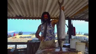 Cobia Fish Cutting Skill | FIsh Cutter By Mr.Ravi | Negombo Fish Market |රවිගේ  කැපිල්ල 😮😮🙃