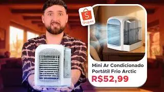 😱 COMPREI um MINI AR CONDICIONADO PORT&Aacute;TIL da Shopee | Resfria com &aacute;gua gelada