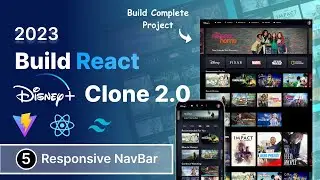 #5 Build Full Stack Disney clone Project using React, Tailwind CSS, Vite : Responsive Navigation Bar