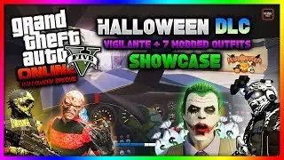 GTA 5 HALLOWEEN DLC - NEW BATMOBILE + 8 MODDED OUTFITS SHOWCASE! (GTA 5 DLC Update)