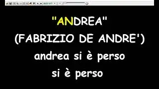 Fabrizio De Andrè - Andrea  (Karaoke  Devocalizzata)