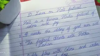 10 Lines on Holi festival | handwriting practice | A V writings