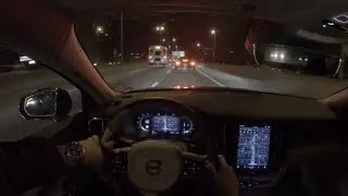2024 Volvo S60 B5 AWD - POV Night Time Drive