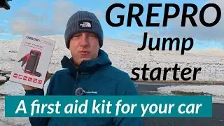 A first Aid kit for your car . The GREPRO jump starter and power bank .