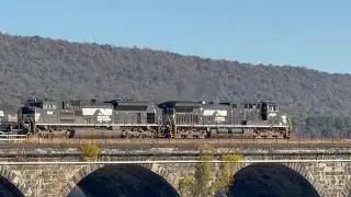 NS 4890 AC44C6M leads NS 10K over the Rockville bridge at Marysville PA 10/26/2025