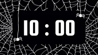 10 Minute Timer | With Spooky Magical Music & Alarm Bell | Spooky Spider Web Theme 🕷️