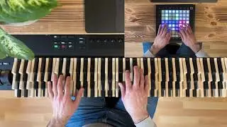Fender Rhodes sounds on a Jank&oacute; midi keyboard and finger drumming on the Launchpad Pro
