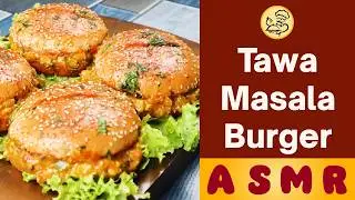 Spicy Tawa Masala Burger Recipe 🥪🌶️ | Spicy Grilled Chicken Bun 🍔🔥 | Baba Food ASMR