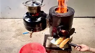 Diy 3 in 1 wood stove. with oven combined with hot water