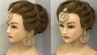 Twisted texture wedding bun hairstyle/ hairstyle for reception day occasion / texture bun