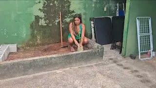 Feliz com meu novo jardim