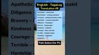 EngLish TagaLog TransLation #8 #translation #english #englishlearning #tagalogreading #tagalog