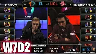 Elements vs Unicorns of Love | S5 EU LCS Spring 2015 Week 7 Day 2 | EL vs UOL W7D2G2 VOD 60FPS