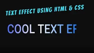 Simple Text Effect With HTML & CSS