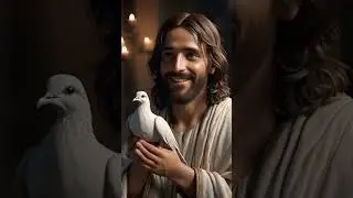 Jesus Holding Dove #jesus #biblicalart #faith #god #happy #lord #reel #shorts #christian