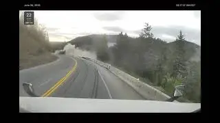 Semi truck crashes on mine hill outside of Princeton, BC. Friday, June 6, 2025.