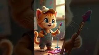 Artist Cat Creates Olo 🐈🎨🖼️ #catshorts #cuteanimal #aicat #cutecat #olo #olocolor