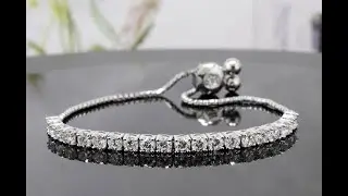 Natural Diamond Tennis Bolo Bracelet