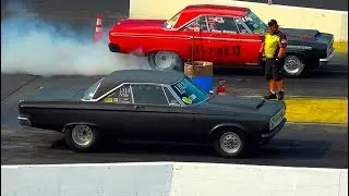 Drag Racing American Muscle Cars ET Bracket series Wild Burnouts and Wheel stands