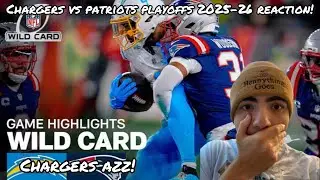 CHARGERS AZZ! Los Angeles Chargers vs New England Patriots Game 2025 NFL Wild Card Round | REACTION